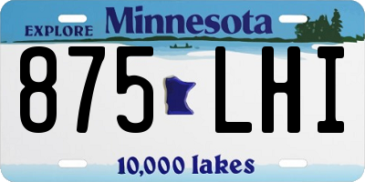 MN license plate 875LHI