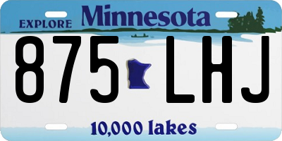 MN license plate 875LHJ