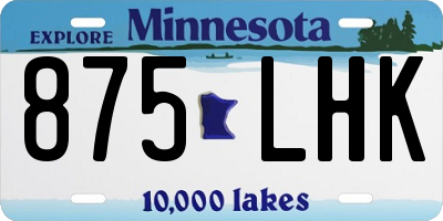 MN license plate 875LHK