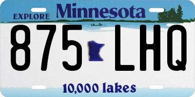 MN license plate 875LHQ