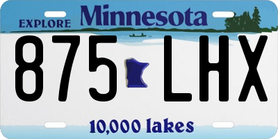MN license plate 875LHX
