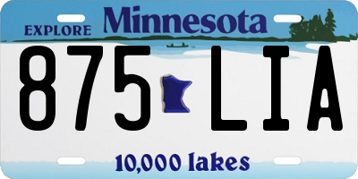 MN license plate 875LIA