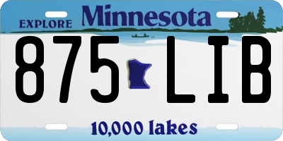 MN license plate 875LIB