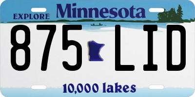 MN license plate 875LID