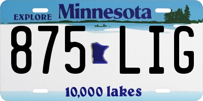 MN license plate 875LIG