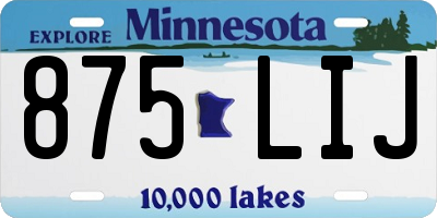 MN license plate 875LIJ