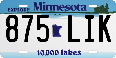 MN license plate 875LIK