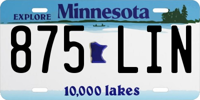 MN license plate 875LIN
