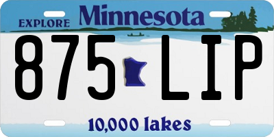 MN license plate 875LIP