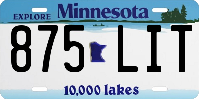 MN license plate 875LIT