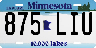 MN license plate 875LIU