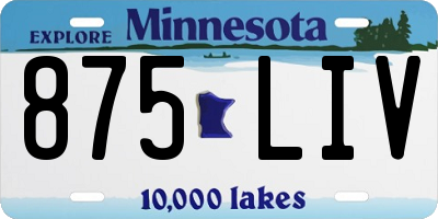 MN license plate 875LIV
