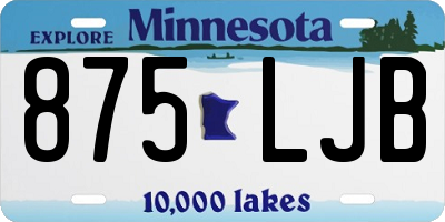 MN license plate 875LJB