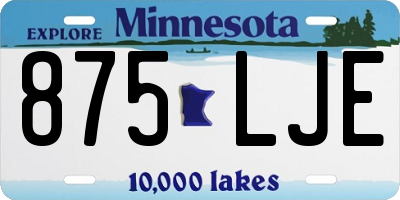 MN license plate 875LJE