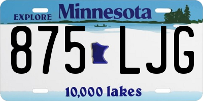 MN license plate 875LJG