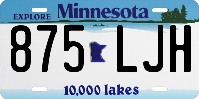 MN license plate 875LJH