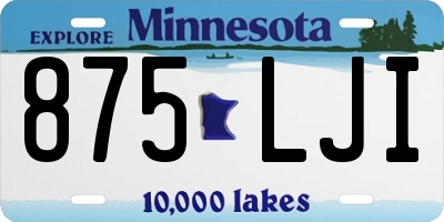 MN license plate 875LJI