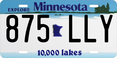 MN license plate 875LLY