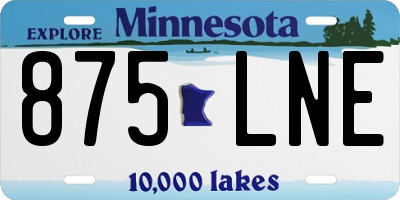 MN license plate 875LNE