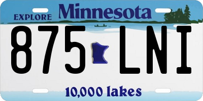 MN license plate 875LNI