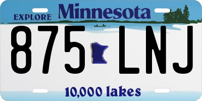 MN license plate 875LNJ