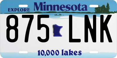 MN license plate 875LNK