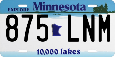 MN license plate 875LNM