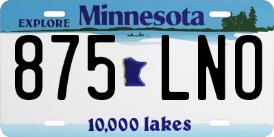 MN license plate 875LNO