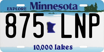 MN license plate 875LNP