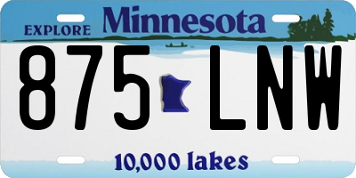 MN license plate 875LNW