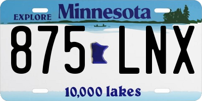 MN license plate 875LNX