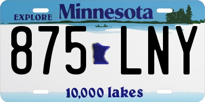 MN license plate 875LNY