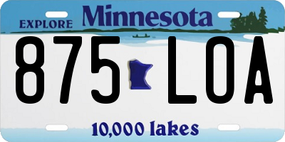 MN license plate 875LOA
