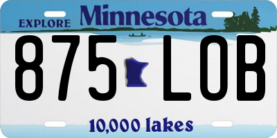 MN license plate 875LOB