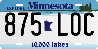 MN license plate 875LOC