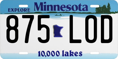 MN license plate 875LOD