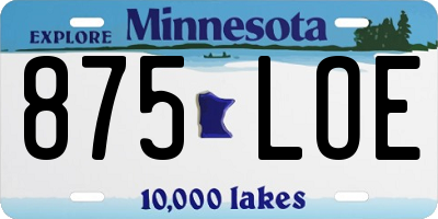 MN license plate 875LOE