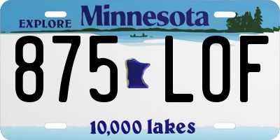 MN license plate 875LOF