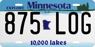 MN license plate 875LOG