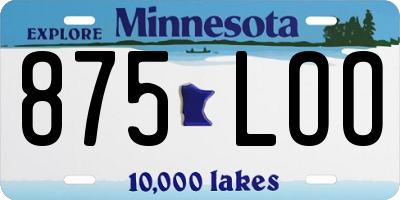 MN license plate 875LOO
