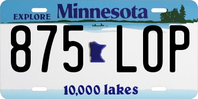 MN license plate 875LOP