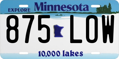MN license plate 875LOW