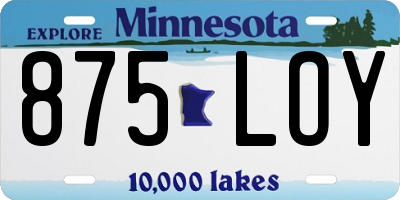 MN license plate 875LOY