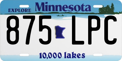 MN license plate 875LPC