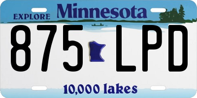 MN license plate 875LPD