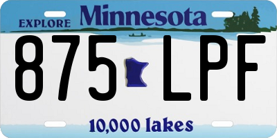 MN license plate 875LPF