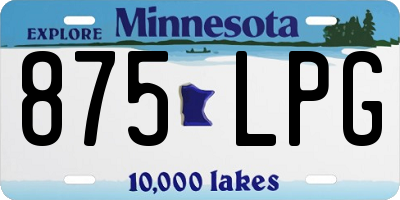 MN license plate 875LPG