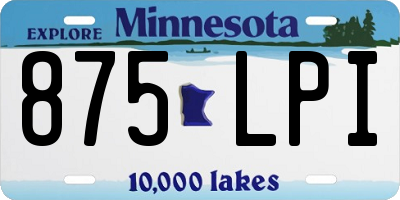 MN license plate 875LPI
