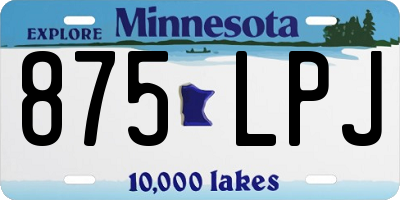 MN license plate 875LPJ