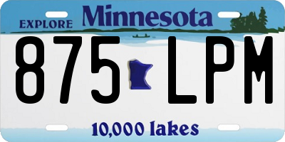 MN license plate 875LPM